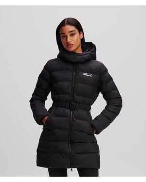 Karl Lagerfeld Signature Ultra Light Puffer Jacket - Black