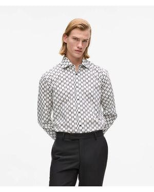 KARL LAGERFELD All-Over Monogram Shirt - Grey