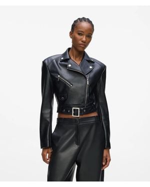 KARL LAGERFELD Faux-Leather Biker Jacket - Black