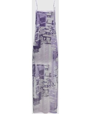 KL Jeans Cityscape Mesh Maxi Dress - Purple