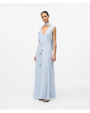 KARL LAGERFELD Ruffle-Detail Dress - Blue