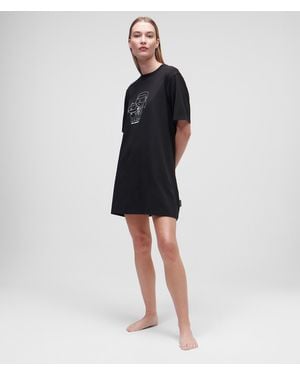 Karl Lagerfeld Karl Ikon T-shirt Nightdress - Black