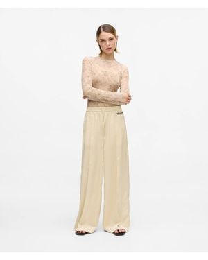 KL Jeans Wide-Leg Satin Trousers - Natural