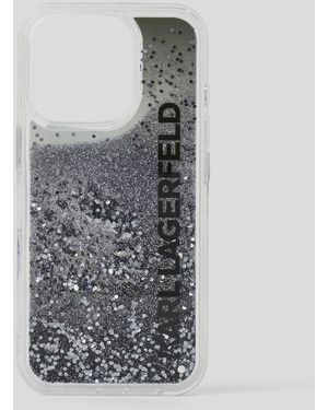 KARL LAGERFELD Logo Glitter Iphone 16 Pro Case - Grey