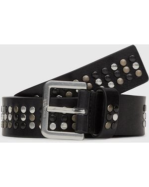 KL Jeans Studded Leather Belt - Black