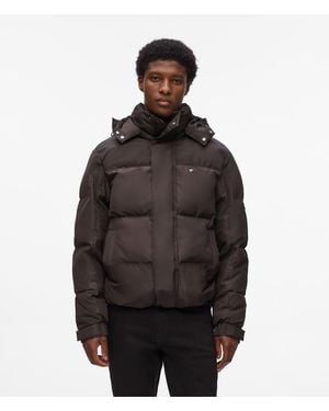 KARL LAGERFELD Monogram Puffer Jacket - Brown