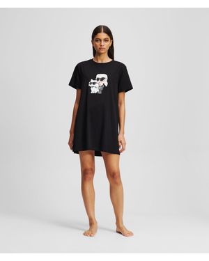 KARL LAGERFELD Ikon T-Shirt Pyjama Dress - Black