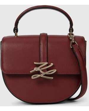 KARL LAGERFELD K/Autograph Drop Top Handle Bag - Red