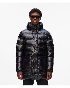 KARL LAGERFELD Hooded Puffer Jacket - Black