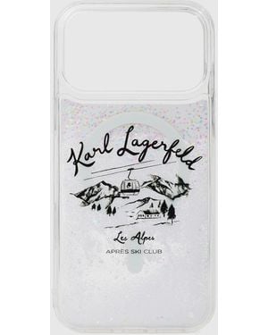 KARL LAGERFELD Apres Ski Glitter Iphone 17 Pro Case - White