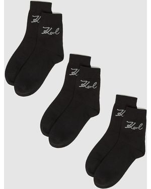 KARL LAGERFELD Signature Socks – 3-Pack - Black