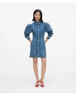 KL Jeans Puff Sleeve Denim Dress - Blue