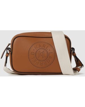 KARL LAGERFELD K/Circle Perforated Crossbody Bag - Brown