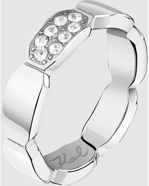 KARL LAGERFELD Crystal Ring - White