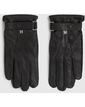 KARL LAGERFELD K/Monogram Leather Gloves - Black