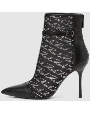 KARL LAGERFELD Signia Sparkle Ankle Boots - Black
