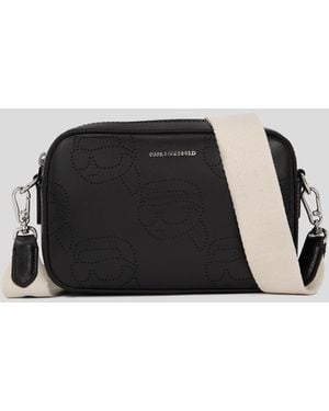 Karl Lagerfeld Ikon Perforated Camera Bag - Black