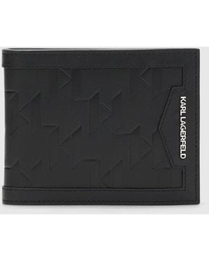 KARL LAGERFELD K/Loom Leather Bi-Fold Wallet - Black