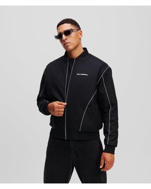 Karl Lagerfeld Reflective Reversible Bomber Jacket - Black