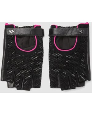 Karl Lagerfeld Exclusive K/Autograph Rhinestone Fingerless Gloves - Black