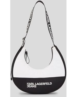 KL Jeans Nylon Moon Shoulder Bag - White