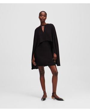 KARL LAGERFELD Short Cape Dress - Black