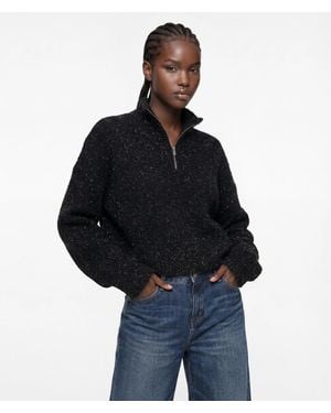 KL Jeans Pull Moelleux À Demi-Zip, Femme, Taille - Noir