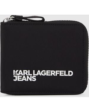 KL Jeans Nylon Logo Wallet - Black