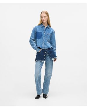 KL Jeans Layered High-Rise Straight Jeans - Blue