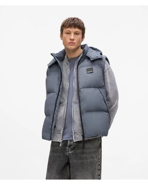 KL Jeans Hooded Puffer Vest - Blue