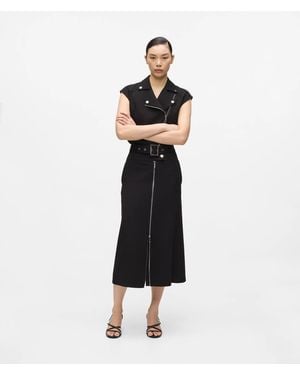 Karl Lagerfeld Jupe Maxi De Style Motard En Jersey, Femme, Taille - Blanc