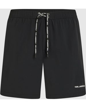 KARL LAGERFELD Logo Stretch Medium Boardshorts - Black
