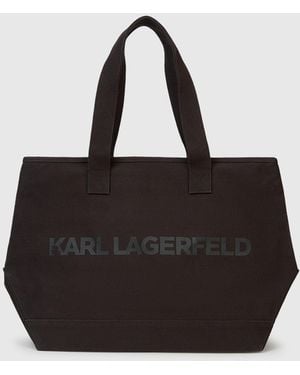 KARL LAGERFELD Extra Large Logo Tote Bag - Black