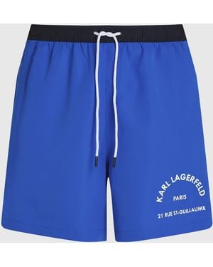 KARL LAGERFELD Rue St-Guillaume Contrast Boardshorts - Blue