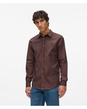 KARL LAGERFELD Monogram Shirt - Brown