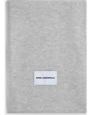 KARL LAGERFELD Logo Jersey Scarf - Grey