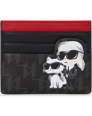KARL LAGERFELD Ikon Monogram Cardholder - Red