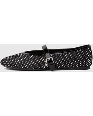 KARL LAGERFELD Karo Gemstone Mesh Mary Janes - White