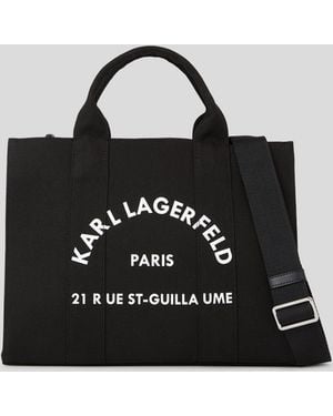 KARL LAGERFELD Rue St-Guillaume Medium Square Tote Bag - Black