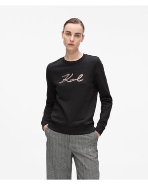 Karl Lagerfeld Sequin Signature Sweatshirt - Schwarz