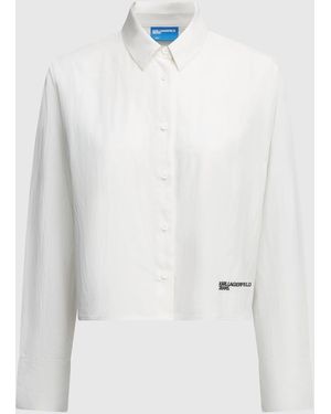 KL Jeans Chemise Boxy Avec Fente Au Dos, Femme, Taille - Blanc