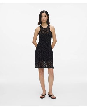 KL Jeans Floral Mesh Tank Dress - Black