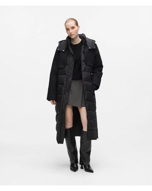 KARL LAGERFELD Belted Long Puffer Jacket - Black