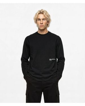 KL Jeans Long-Sleeved Seamed T-Shirt - Black