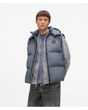 KL Jeans Hooded Puffer Vest - Blue
