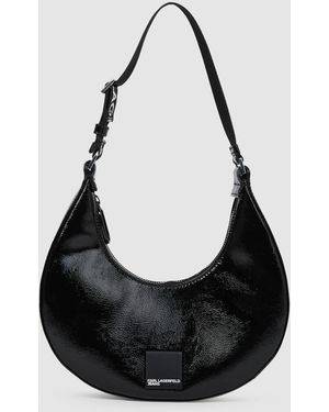 KL Jeans Glossy Moon Bag - Black