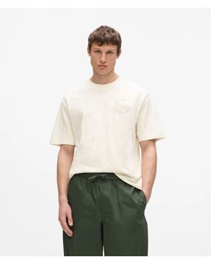KL Jeans Distressed Monogram Boxy T-Shirt - White