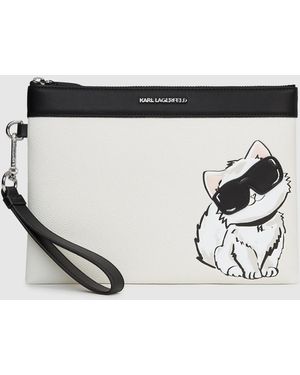 KARL LAGERFELD Ikon Choupette Pouch - White