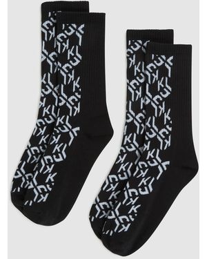 KL Jeans Monogram Socks - Black