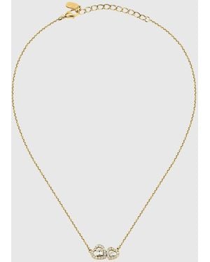 KARL LAGERFELD Double Heart Necklace - White